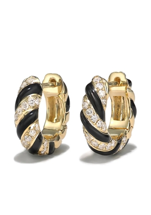 Yvonne Léon 9kt yellow gold crystal hoop earrings