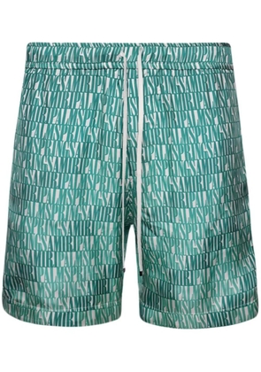 AMIRI X Palm logo-print deck shorts - Green