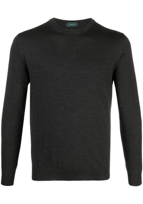 Zanone fine-knit crew-neck jumper - Grey