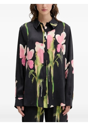 Stine Goya floral-print button-up shirt - Black