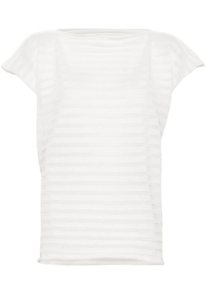 Pleats Please Issey Miyake mesh knitted top - White