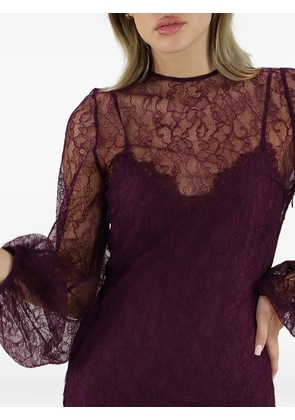 TWINSET lace long-sleeves maxi dress - Purple