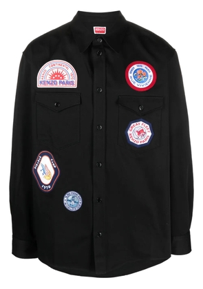 Kenzo appliqué-logo cotton shirt - Black