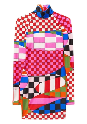 PUCCI Giardino-print mini dress - Blue