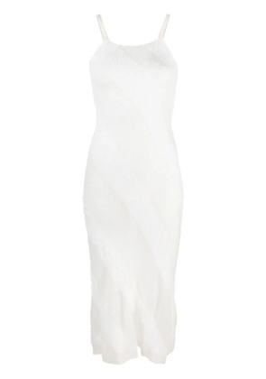 Gimaguas fuzzy knitted slip dress - White
