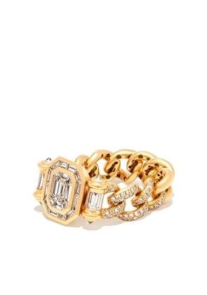 SHAY 18K yellow gold partial halo link ring