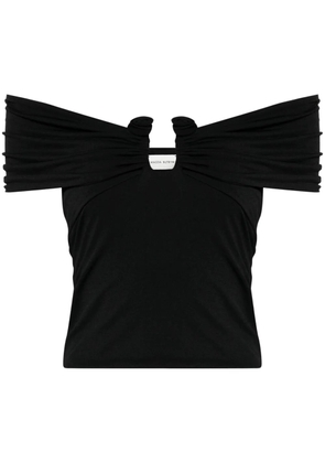 Magda Butrym off-shoulder cropped blouse - Black