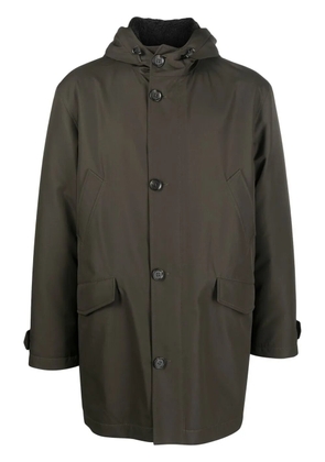Liska button-front hooded coat - Green