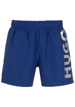 HUGO Abas metallic logo-print swim shorts - Blue