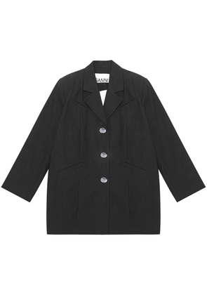 GANNI suiting cotton blazer - Black