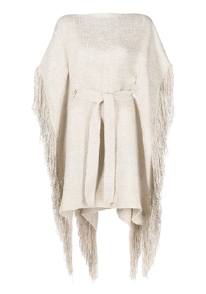 VOZ fringed kaftan top - Neutrals