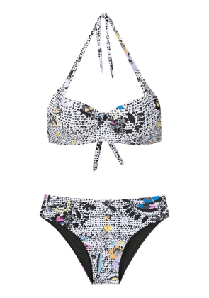 Amir Slama floral-print halterneck bikini - Multicolour