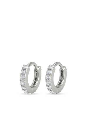 VEYNOU 14kt recycled white gold diamond mini huggie earrings - Silver