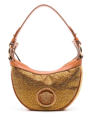 Versace Repeat crystal-embellished shoulder bag - Orange