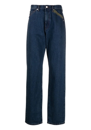 PS Paul Smith Plains-embroidered cotton jeans - Blue