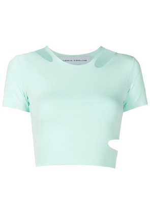 Gloria Coelho cropped cut-out detail top - Green