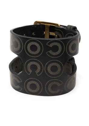 CHANEL Pre-Owned 2001 Coco print leather bracelet - Black