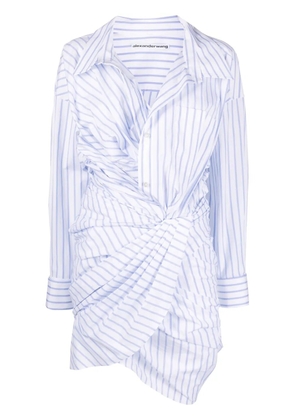 Alexander Wang striped asymmetric shirt dress - White