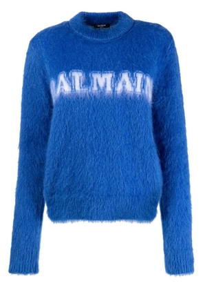 Balmain logo-jacquard jumper - Blue