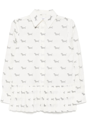 Thom Browne pleated bottom shirt - 415 NAVY