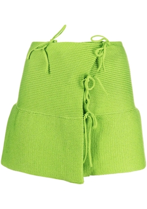 A. ROEGE HOVE Emma tie-embellished asymmetric miniskirt - Green