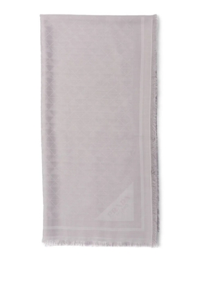 Prada Symbole logo-jacquard scarf - Grey