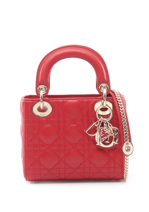 Christian Dior Pre-Owned 2000-2025 Mini Patent Cannage Lady Dior satchel - Red