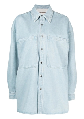Nanushka Beaux sun-bleached denim shirt - Blue