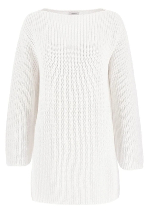 Ferragamo side-slit ribbed-knit jumper - White
