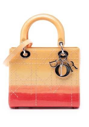 Christian Dior Pre-Owned 2015 Medium Ombre Patent Cannage Lady Dior satchel - Orange