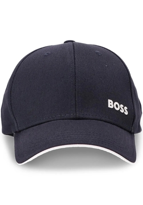 BOSS logo-print cotton cap - Blue