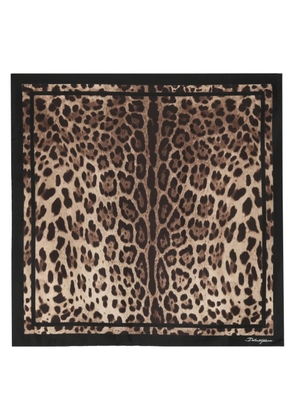 Dolce & Gabbana leopard-print silk scarf - Black