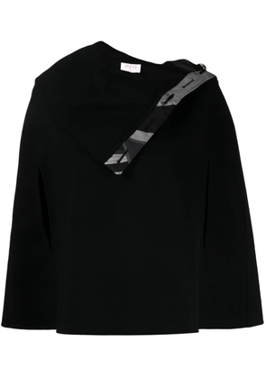 PUCCI folded-edge knitted poncho - Black