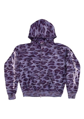 HELLSTAR zip-up cheetah hoodie - Purple