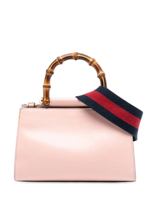 Gucci Pre-Owned 2016-2025 Mini Leather Bamboo Nymphaea satchel - Pink