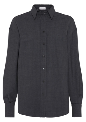 Brunello Cucinelli Monili-detail long-sleeve shirt - Grey