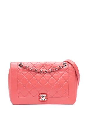 CHANEL Pre-Owned 2018 Crumpled Calfskin Bi Quilted Full Flap shoulder bag - Pink