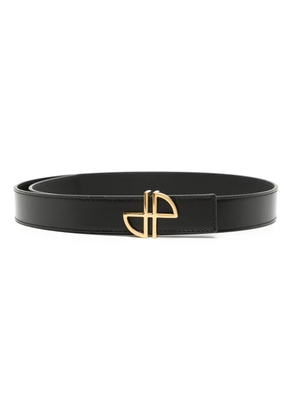 Patou logo-buckle leather belt - Black