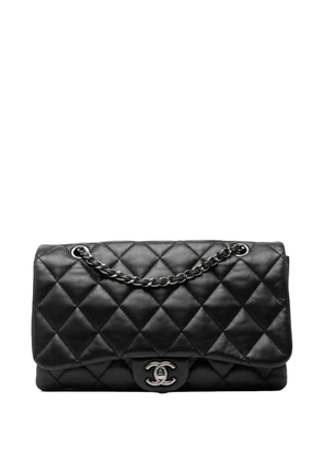 CHANEL Pre-Owned 2013-2014 Jumbo Classic Lambskin 3 Compartment Flap shoulder bag - Black