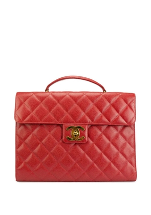 CHANEL Pre-Owned 1994 diamond-quilted briefcase - Red