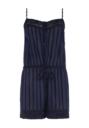 ERES Pastel lace-detailing playsuit - Blue