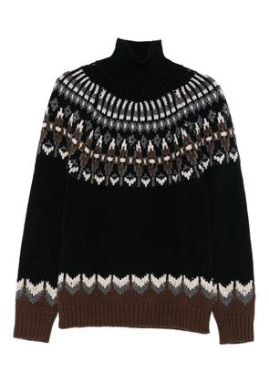 DONDUP fair-isle turtleneck sweater - Black