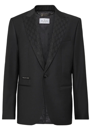Philipp Plein monogram-pattern blazer - Black