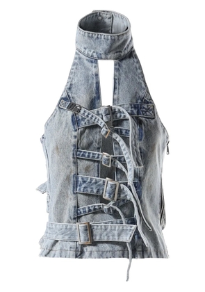 Natasha Zinko strapped denim top - Blue