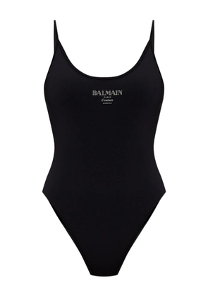 Balmain logo-print swimsuit - Black