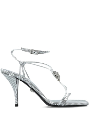 Versace 85mm La Medusa lace-up sandals - 1E01P - 1E01P Silver Palladium
