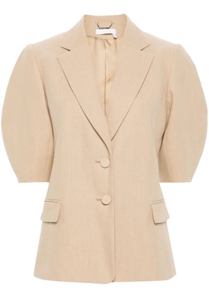 Chloé balloon-sleeve linen jacket - Neutrals