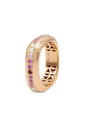 FULLORD 18K rose gold Ghost Belt diamond and pink sapphire ring