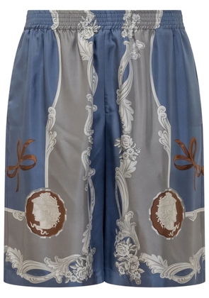 Versace Cameo silk shorts - Blue