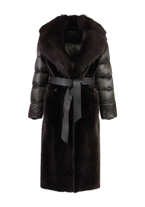 Moorer Duero faux-fur-trimmed padded coat - Brown
